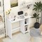 Costway Small Computer Desk with Storage Modern Writing Desk with Adjustable Shelf White/Black